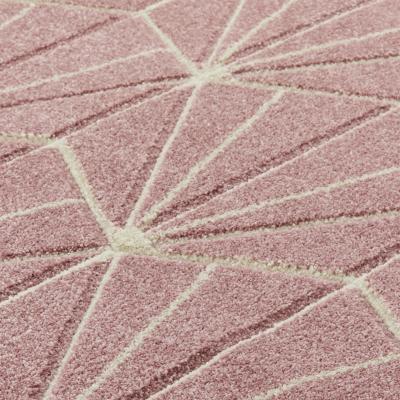 The Rug Seller Portland 750 P Geometric Carved Runner Rugs in Pink Cream&nbsp;60x230