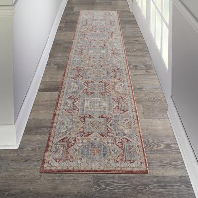 The Rug Seller Homestead Hallway Runner Rugs HMS02 in Blue Brick by Nourison79x366cm