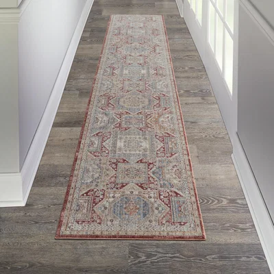 The Rug Seller Homestead Hallway Runner Rugs HMS02 in Blue Brick by Nourison79x366cm