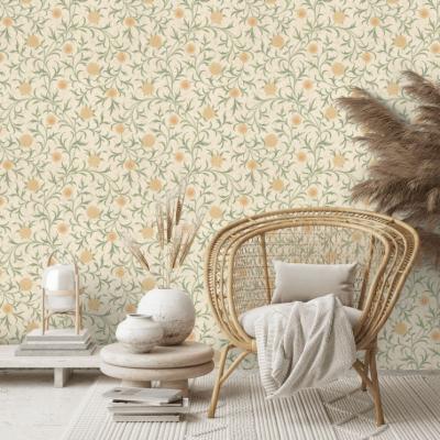 The Rug Seller Scroll Floral Wallpaper 210365 by Morris & Co in Thyme Pear&nbsp;Roll