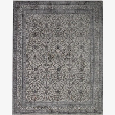 The Rug Seller Heritage Shah Abbas Traditional Distressed Vintage Rug in Grey