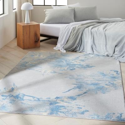 The Rug Seller CK005 Enchanting ECH01 Rug by Calvin Klein in Grey Sky Blue