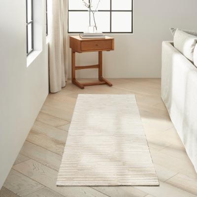 The Rug Seller Calvin Klein Linear CK010 LNR01 Runner Rugs in Ivory White69x244cm