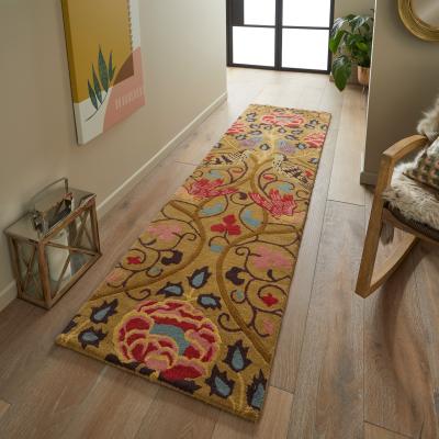 The Rug Seller Seasons By May 128906 Runner Rugs in Saffron by William Morris67x230cm