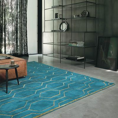 The Rug Seller Arris Rugs 37307 in Teal and Gold by Wedgwood