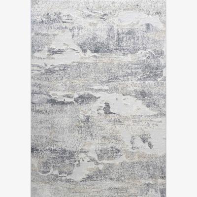 The Rug Seller Canyon 52064 3676 Abstract Textured Rugs in Light Grey