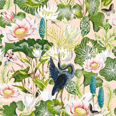 The Rug Seller Waterlily Wallpaper W0137 01 by Wedgwood in Blush Pink&nbsp;Roll