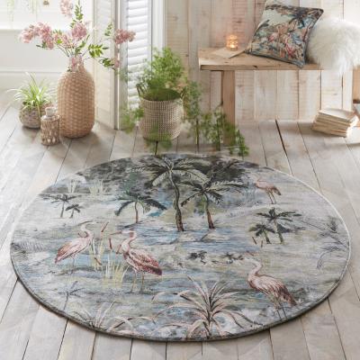 The Rug Seller Habitat Circle Rug by Clarke & Clarke in Lagoon Blue160x160
