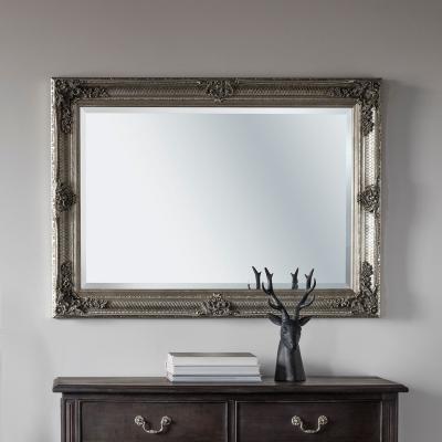 The Rug Seller Luxe Tapi Florence Antique Mirror in Silver Grey79x110cm
