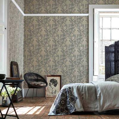 The Rug Seller Indian Wallpaper 216445 by Morris & Co in Charcoal Nickel Yellow&nbsp;Roll
