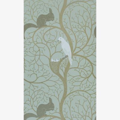 The Rug Seller Squirrel And Dove Wallpaper 103 by Sanderson in Eggshell Ivy&nbsp;Roll