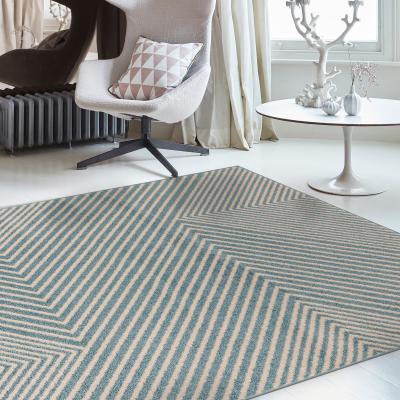 The Rug Seller Muse MU19 Geometric Stripe Woven Rugs in Blue