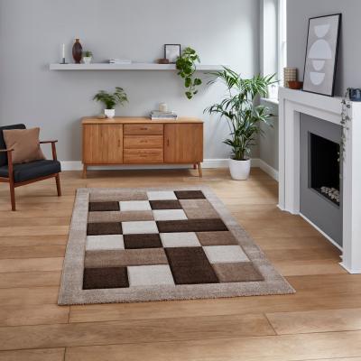 The Rug Seller Brooklyn Modern Blocks Rugs BRK04 in Beige