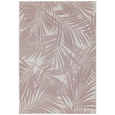 The Rug Seller Patio Palm PAT21 Botanical Leaf Indoor Outdoor Rugs in Pink Beige&nbsp;160x230cm