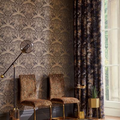 The Rug Seller Leopardo Wallpaper W0141 01 by Clarke and Clarke in Antique Noir&nbsp;Roll