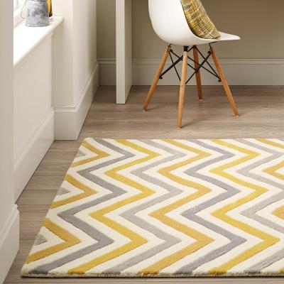 The Rug Seller Cabone Wool Rugs in Yellow