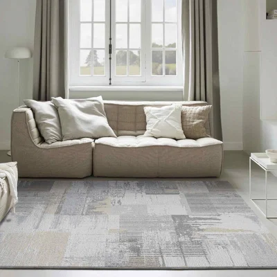 The Rug Seller Milano Modern Abstract Rugs 46026 6191 in Gold240x340cm