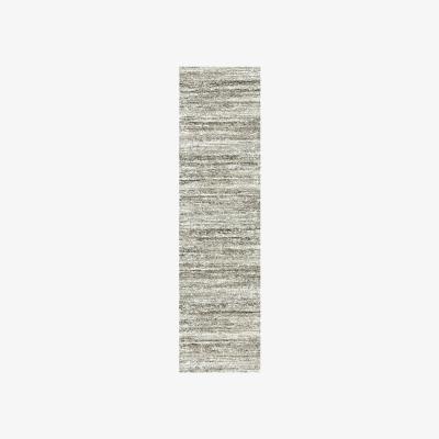 The Rug Seller Mehari Shaggy Striped Runner Rugs 23094 6828 in Beige&nbsp;67x340cm
