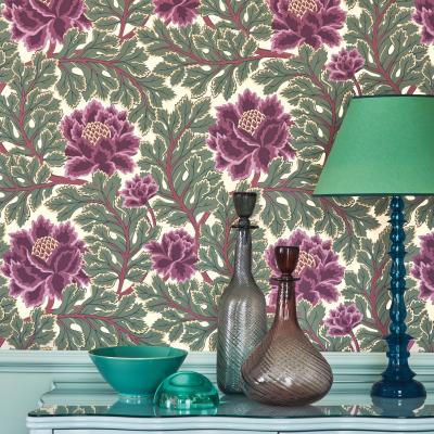 The Rug Seller Aurora Floral Wallpaper 116 1001 by Cole & Son in Mulberry Purple and Sage GreenRoll