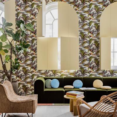 The Rug Seller Hoopoe Leaves Wallpaper 119 1001 by Cole & Son in Olive Green Multi&nbsp;Roll