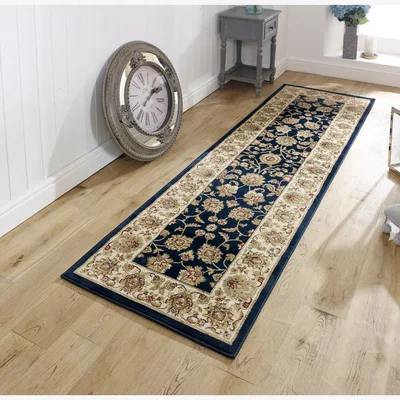 The Rug Seller Kendra Traditional Hallway Runners 3330B in Navy Blue&nbsp;68x235cm