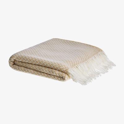 The Rug Seller Arya Woven Throw by Laura Ashley in Beeswax140x180cm