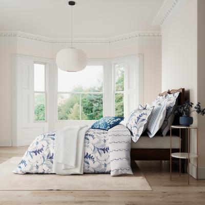 The Rug Seller Baroque Botanical Bedding by V&A in Indigo Blue & White&nbsp;230x220cm
