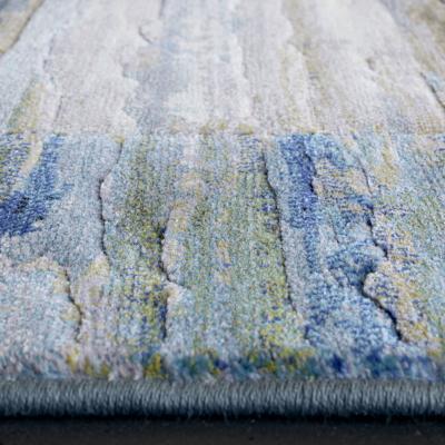 The Rug Seller Galleria Abstract Bordered 63138 6191 Runner Rugs in Blue&nbsp;67x330cm