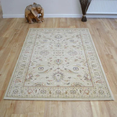 The Rug Seller Noble Art Traditional Bordered Rugs 65124 190 in Ivory&nbsp;80x160cm