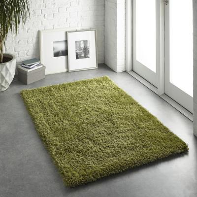 The Rug Seller Chicago Shaggy Modern Plain Rugs in Olive&nbsp;60x90cm