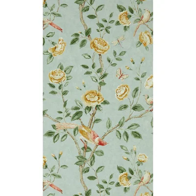The Rug Seller Andhara Floral Wallpaper 216793 by Sanderson in Seaglass Lemon&nbsp;Roll