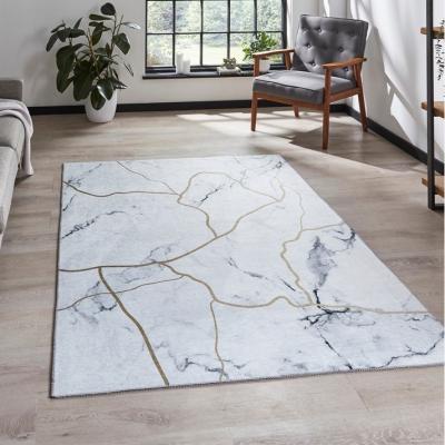 The Rug Seller Force K7281 Abstract Marble Rugs in Ivory Gold
