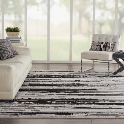 The Rug Seller Zermatt Designer Print Rugs ZER02 in Ivory Charcoal by Nourison&nbsp;122x183cm