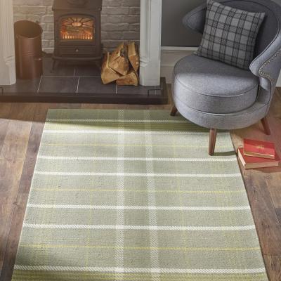 The Rug Seller Modern Winnie Tartan Check Winnie Rugs in Ochre