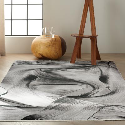 The Rug Seller CK50 Calvin Klein Balian Abstract Rugs CK53 in Grey Black244x305cm