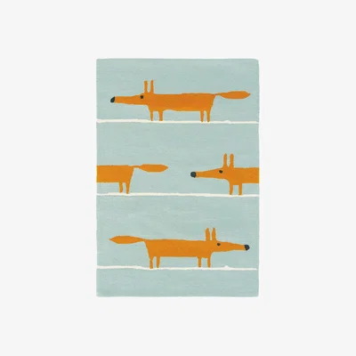 The Rug Seller Scion Mr Fox Rugs 25308 Aqua