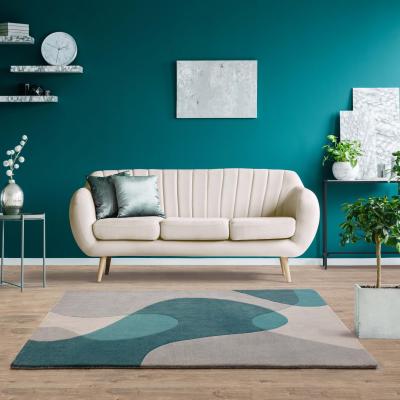 The Rug Seller Matrix Arc Rugs MAX57 Teal