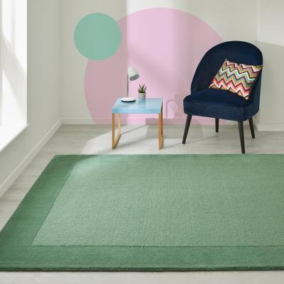 The Rug Seller Colours Bordered Wool Rug in Green160x235cm