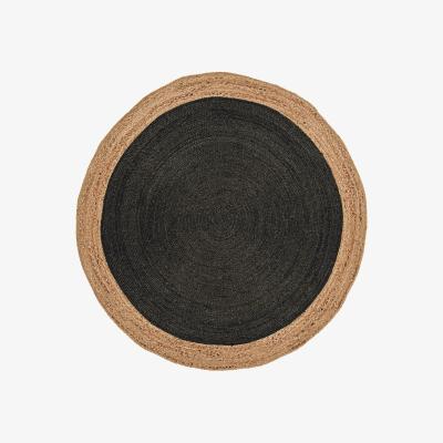 The Rug Seller Faro Circular Jute Rugs in Charcoal
