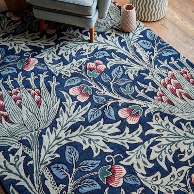 The Rug Seller Artichoke Floral Rugs 127108 in Mineral By William Morris