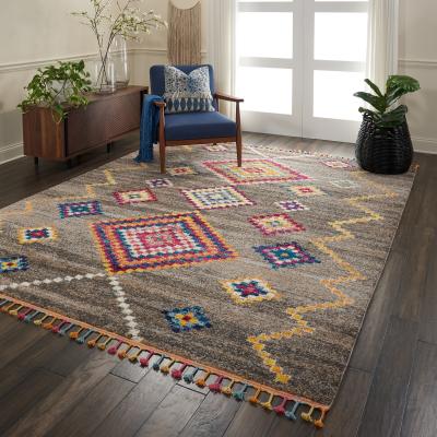 The Rug Seller Nomad Rugs NMD05 by Nourison in Grey