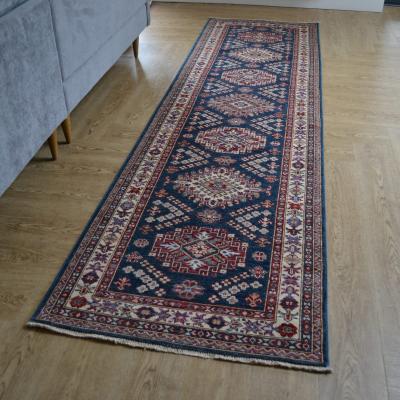 The Rug Seller Supreme Kazak 48875 Traditional Wool Runner Rugs in Blue87x312cm