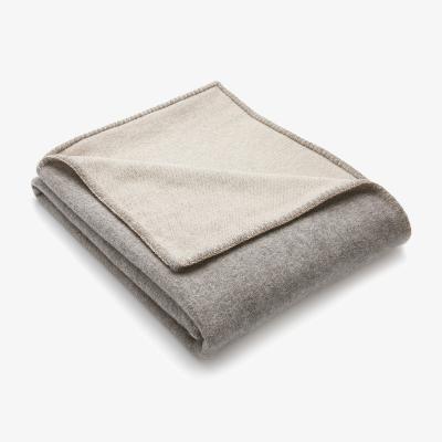 The Rug Seller Sandstone Luxury Wool Throw in Uniform Grey&nbsp;140x220cm