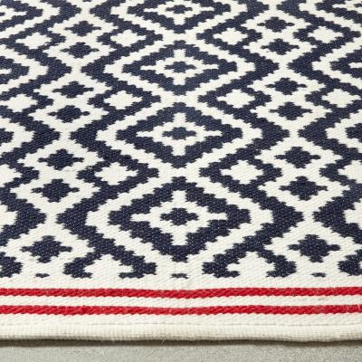 The Rug Seller Aztec Geometric Outdoor Rugs in Navy Blue Red80x150cm