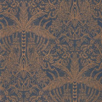 The Rug Seller Leopardo Wallpaper W0141 02 by Clarke and Clarke in Copper Midnight&nbsp;Roll