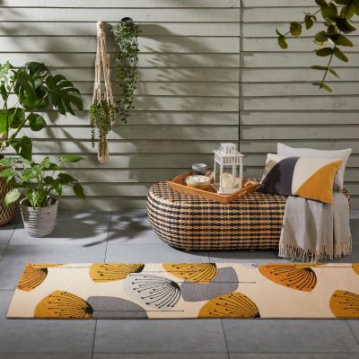 The Rug Seller Dandelion Clocks Outdoor Runner Rugs by Sanderson in Ochre Silver 44580370x300cm