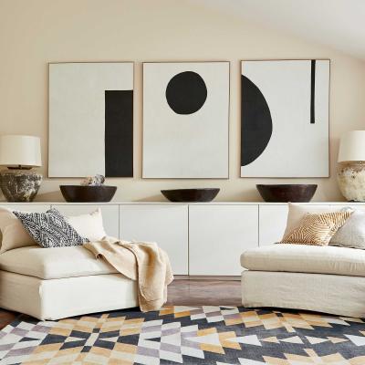 The Rug Seller Elwana Geometric Wool Rugs 140208 Jute by Harlequin