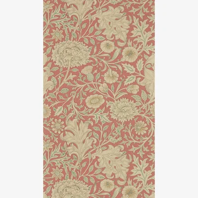 The Rug Seller Double Bough Wallpaper 216683 by Morris & Co in Carmine Red&nbsp;Roll