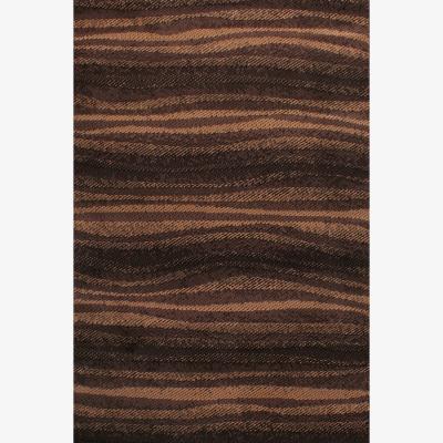 The Rug Seller Waves Stripe Rug in Chocolate Brown&nbsp;60x110cm