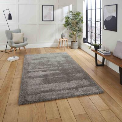 The Rug Seller Deluxe Modern Plain Shaggy Rugs in Grey&nbsp;160x230cm